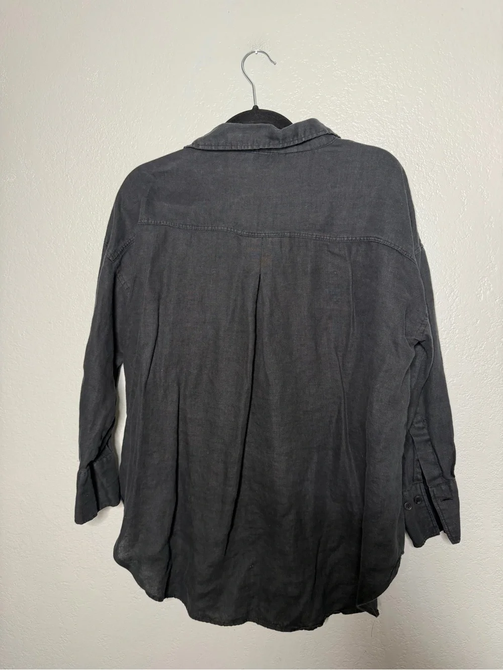 Zara Black Lightweight Button-Front Shirt Sz small